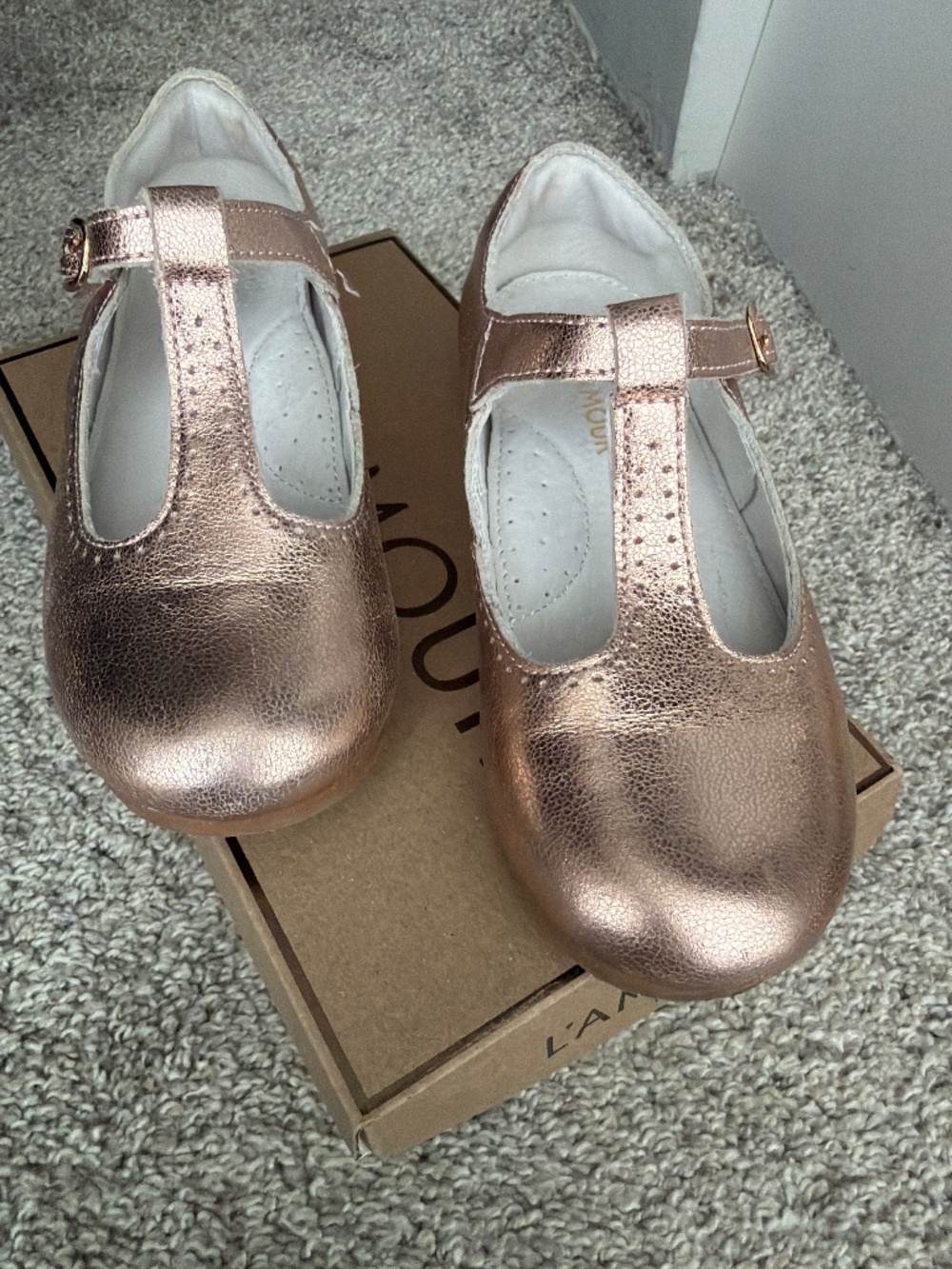 L’ amour rose gold Girls Shoes